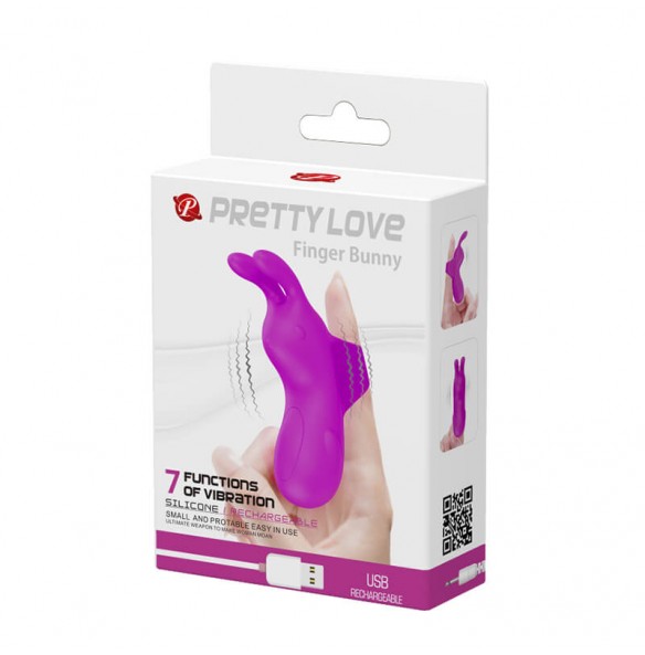PRETTY LOVE - Bunny Finger Vibrator (Chargeable - Purple)